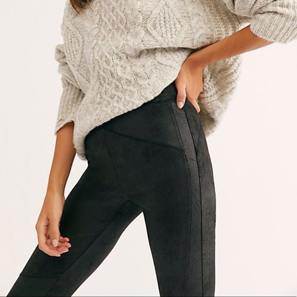 Free People Midnight Vegan Suede Skinny Pants